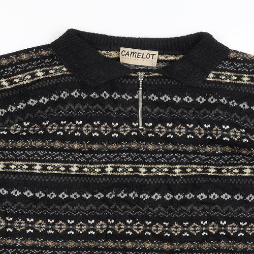 Camelot Mens Black   Pullover Jumper Size L