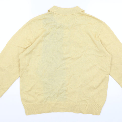 Quimo Mens Yellow   Pullover Jumper Size L