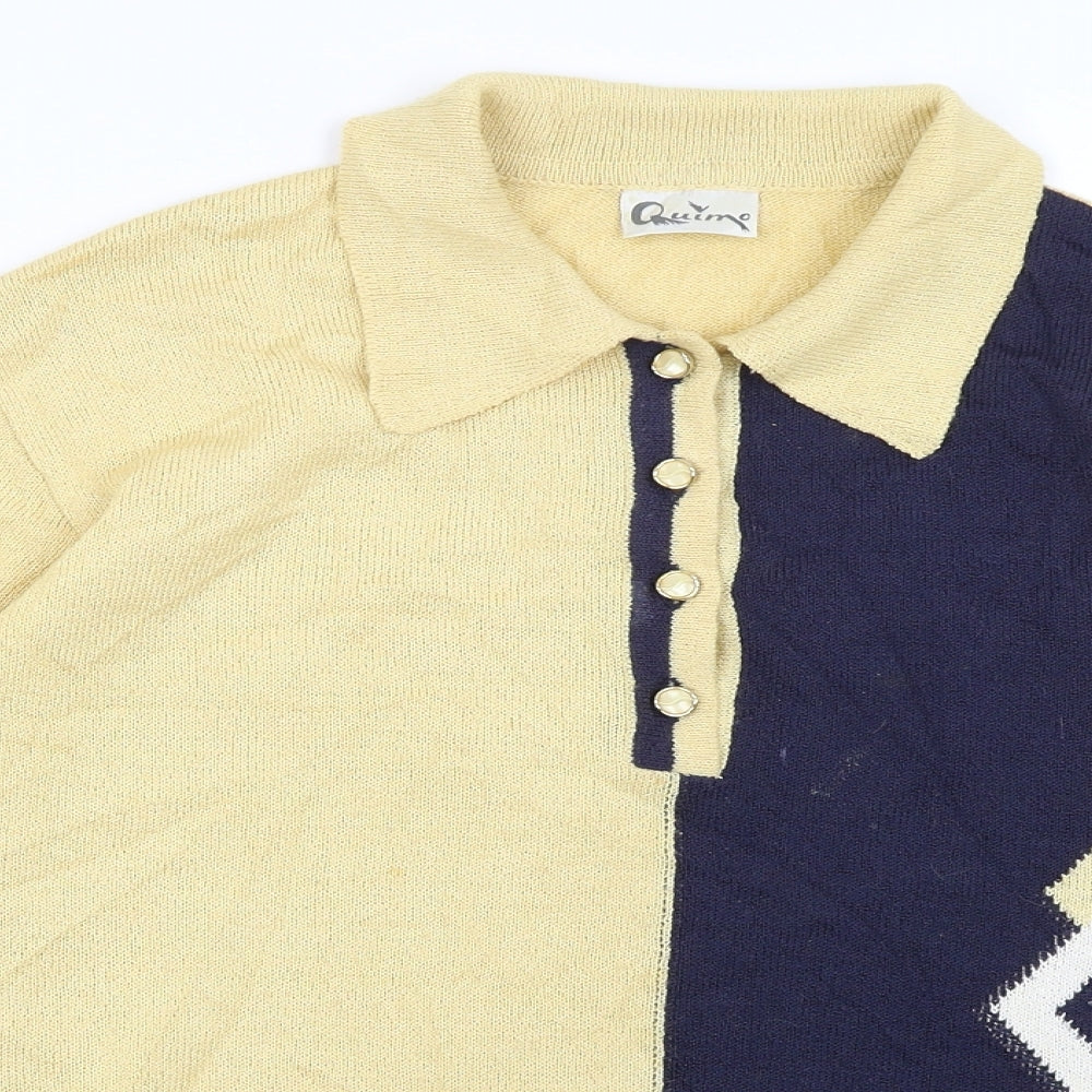 Quimo Mens Yellow   Pullover Jumper Size L