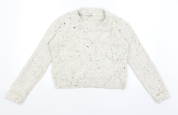 Missguided Womens White Pullover Jumper Size S