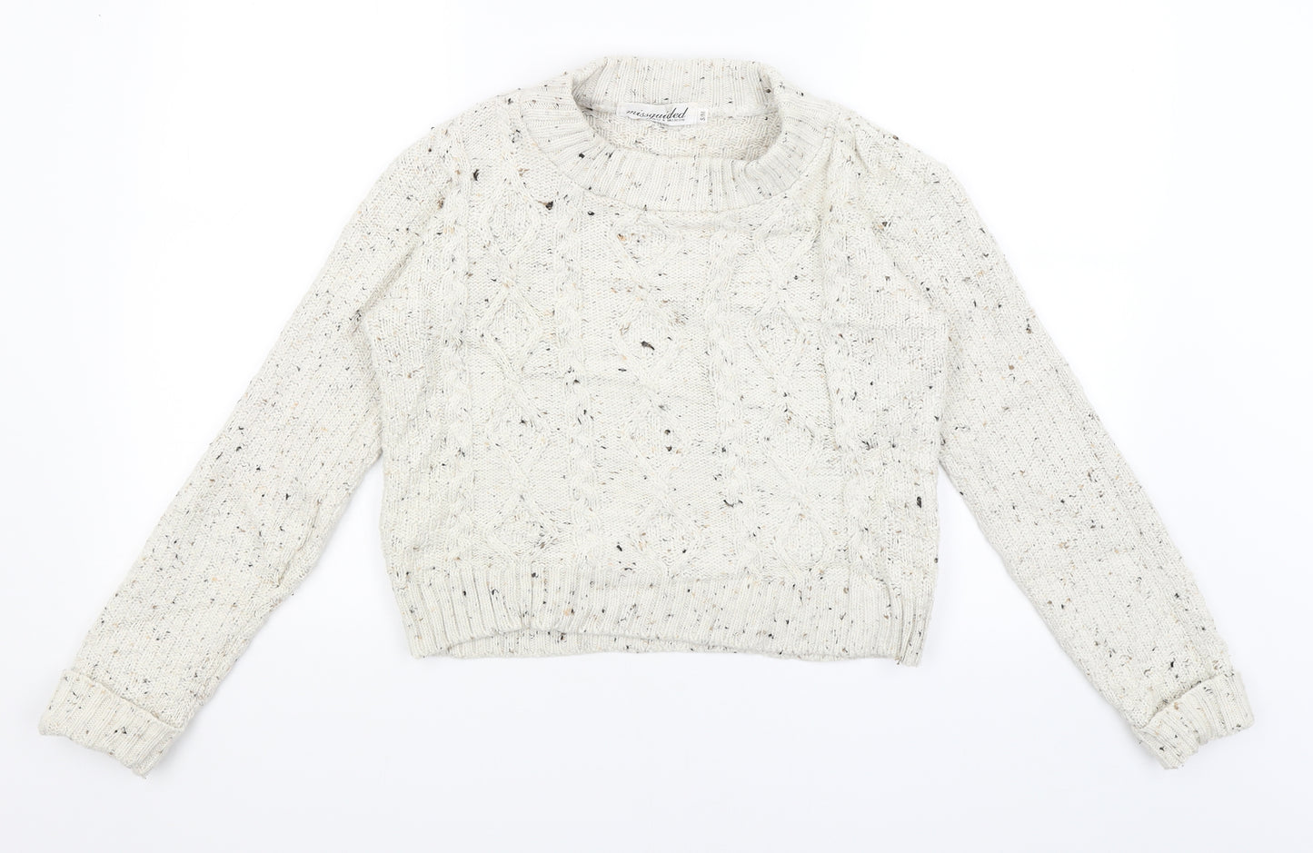 Missguided Womens White   Pullover Jumper Size S