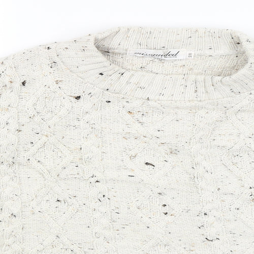 Missguided Womens White   Pullover Jumper Size S