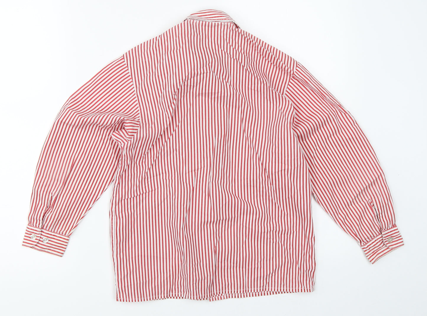 Denby Dale Boys Red Striped  Basic Button-Up Size 8 Years