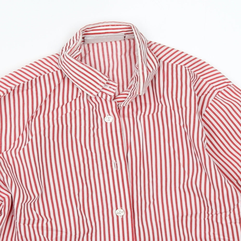 Denby Dale Boys Red Striped  Basic Button-Up Size 8 Years