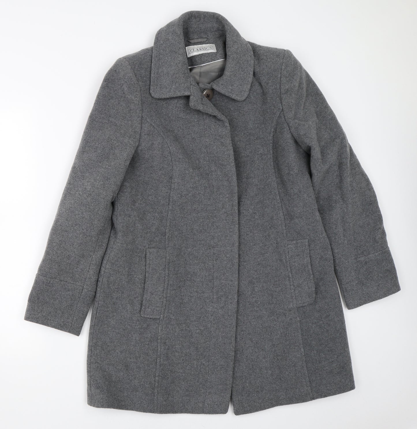 BHS Womens Grey   Overcoat Coat Size 14