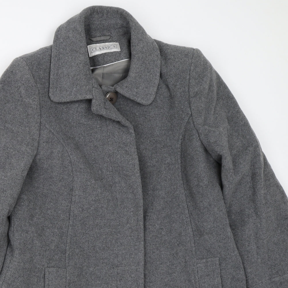 BHS Womens Grey   Overcoat Coat Size 14