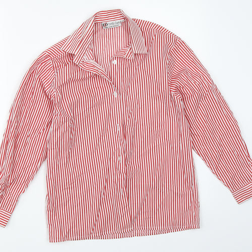 Denby Dale Boys Red Striped  Basic Button-Up Size 13 Years