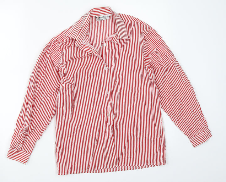 Denby Dale Boys Red Striped Basic Button-Up Size 13 Years