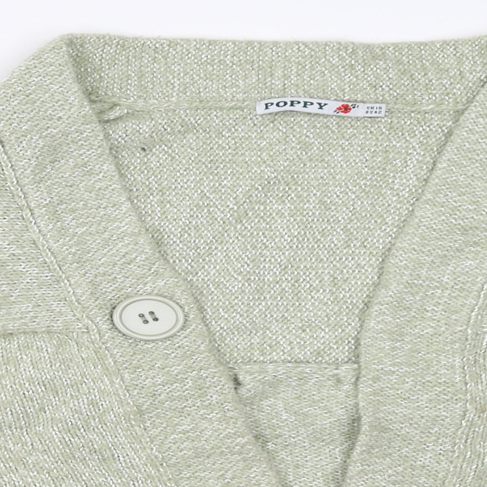 Poppy Womens Green   Cardigan Jumper Size 16
