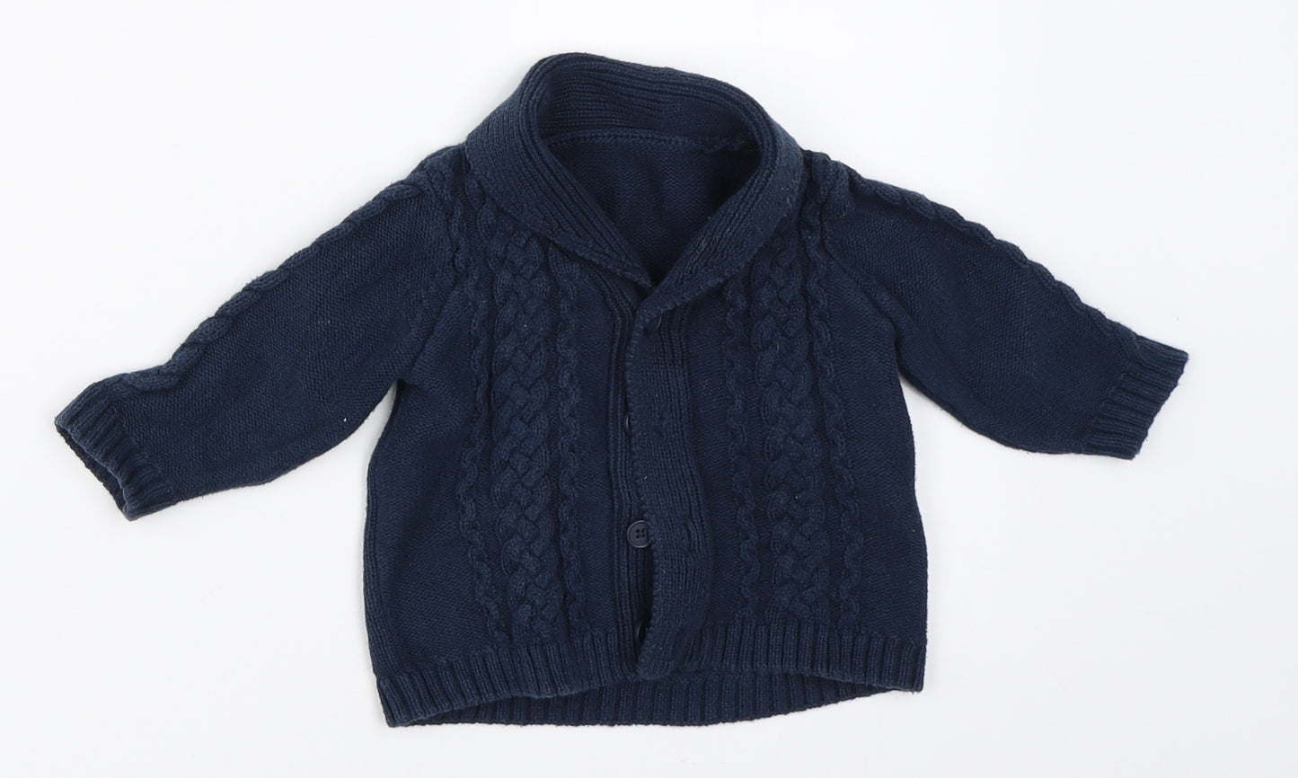 Matalan Boys Blue   Cardigan Jumper Size 3-6 Months