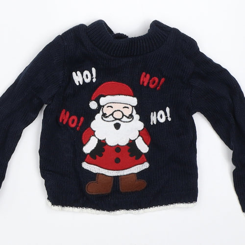 Aardvark Baby Blue   Pullover Jumper Size 0-3 Months  - Christmas jumper