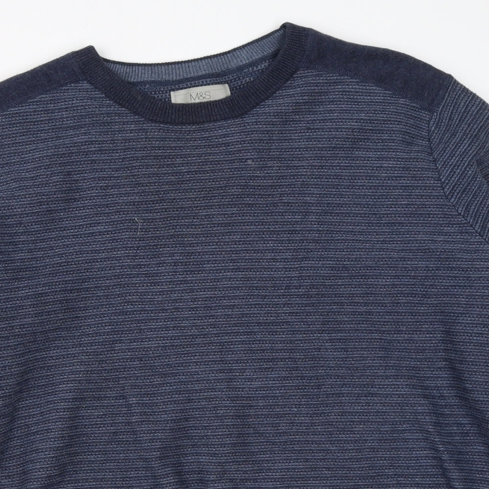 Marks and Spencer Mens Blue   Pullover Jumper Size M