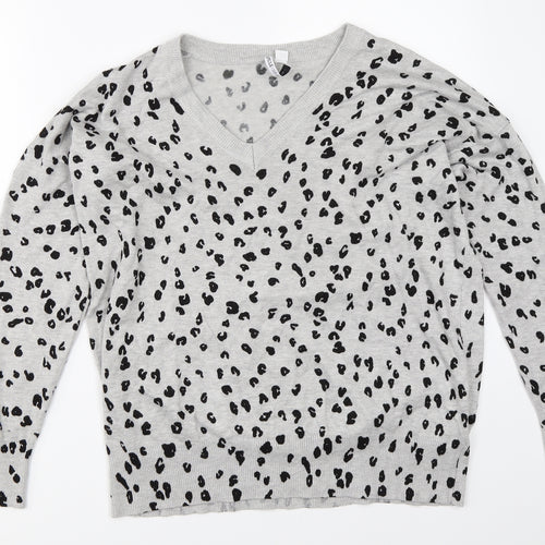 Capsule Womens Grey Animal Print  Pullover Jumper Size 16