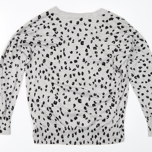 Capsule Womens Grey Animal Print  Pullover Jumper Size 16