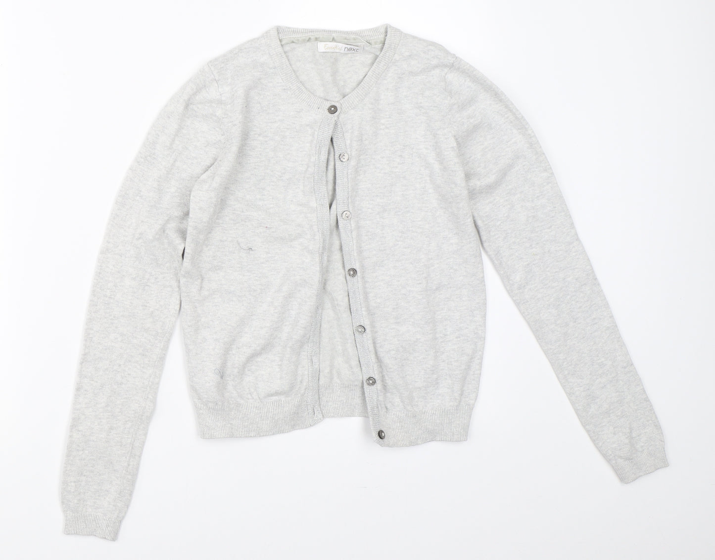 NEXT Girls Grey   Cardigan Jumper Size 11 Years
