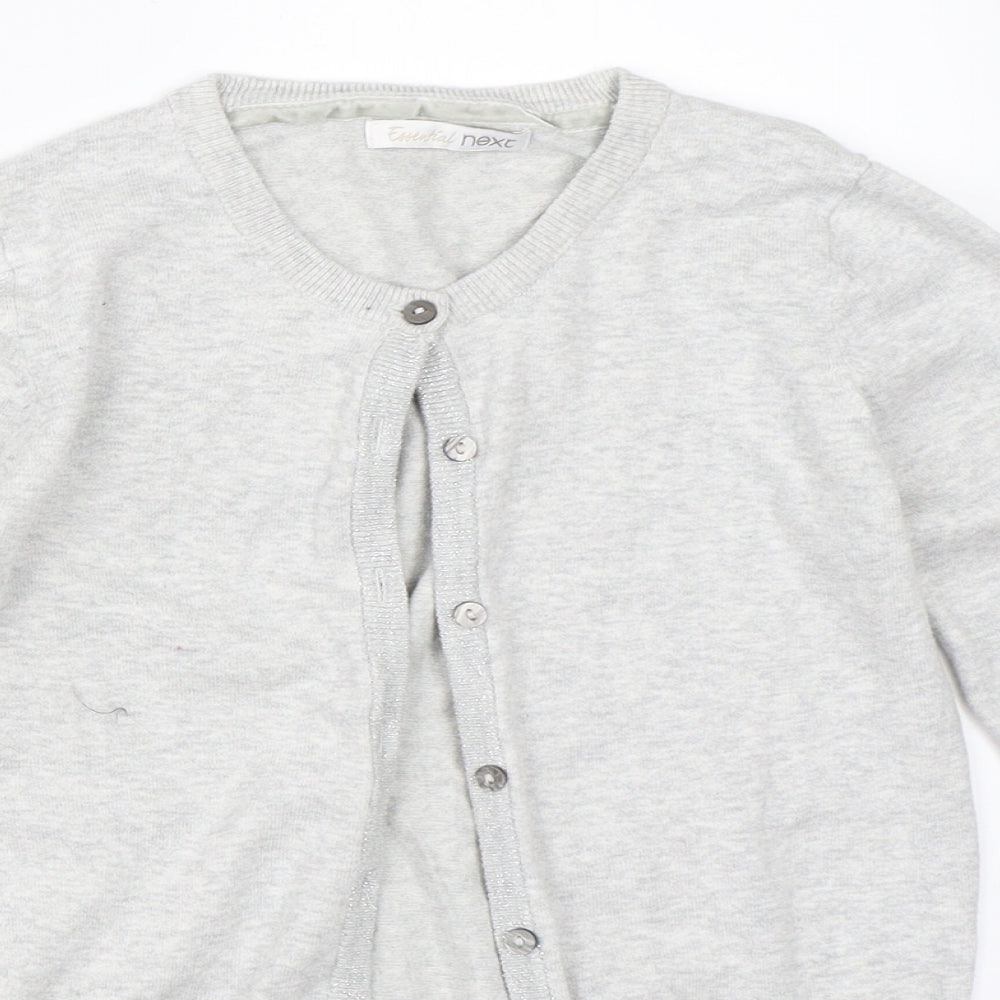 NEXT Girls Grey   Cardigan Jumper Size 11 Years