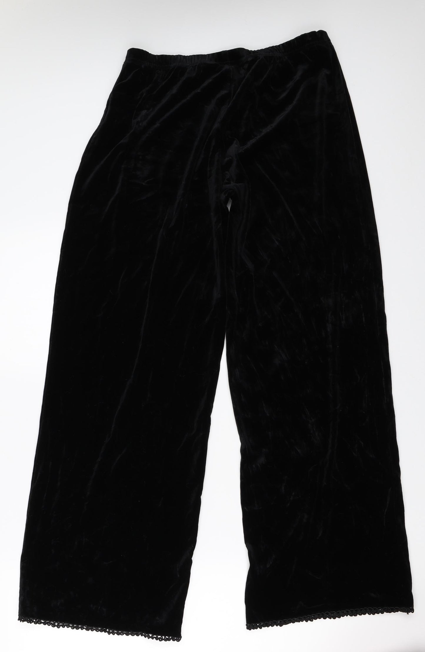 Whisper Womens Black  Velour Trousers  Size 16 L29 in