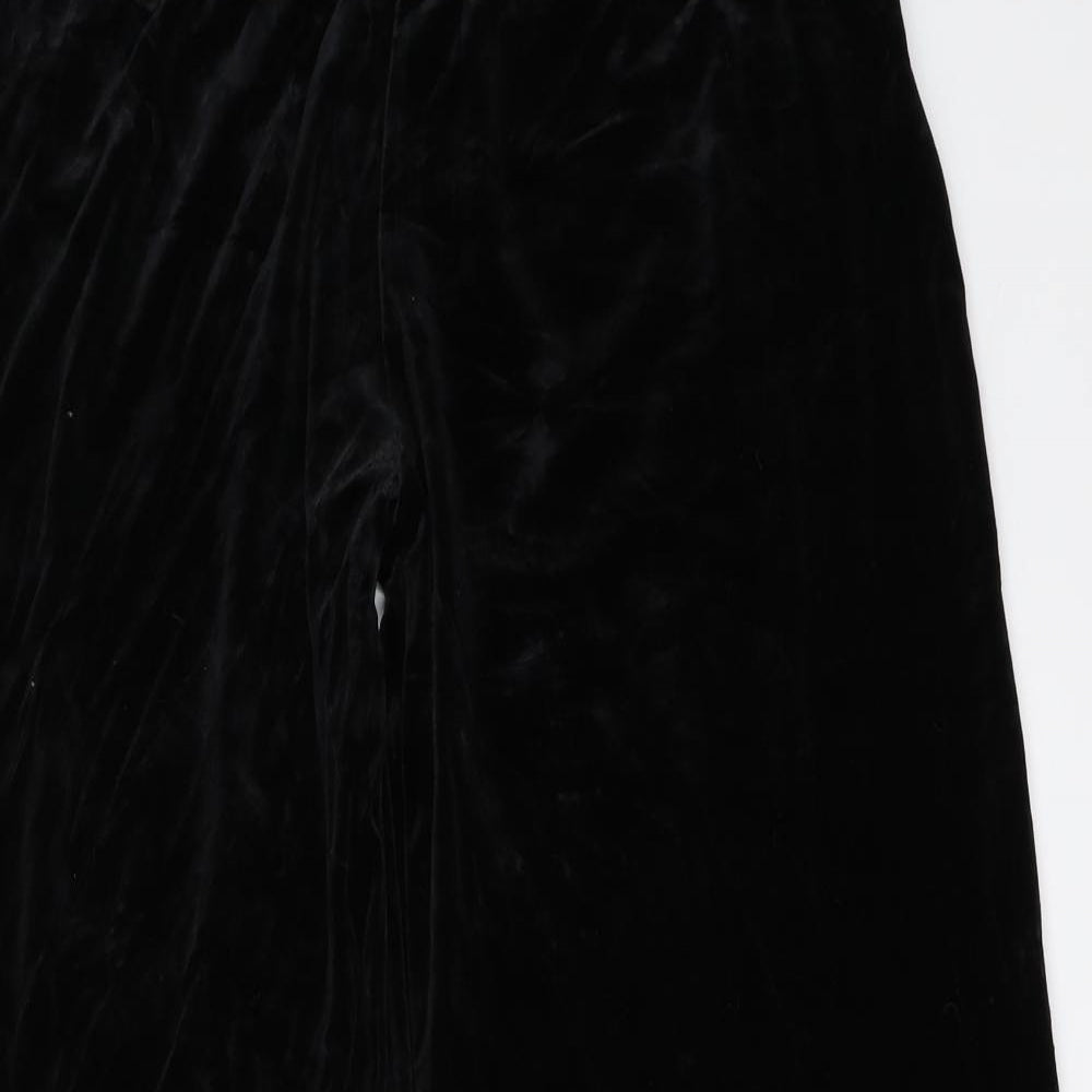 Whisper Womens Black  Velour Trousers  Size 16 L29 in