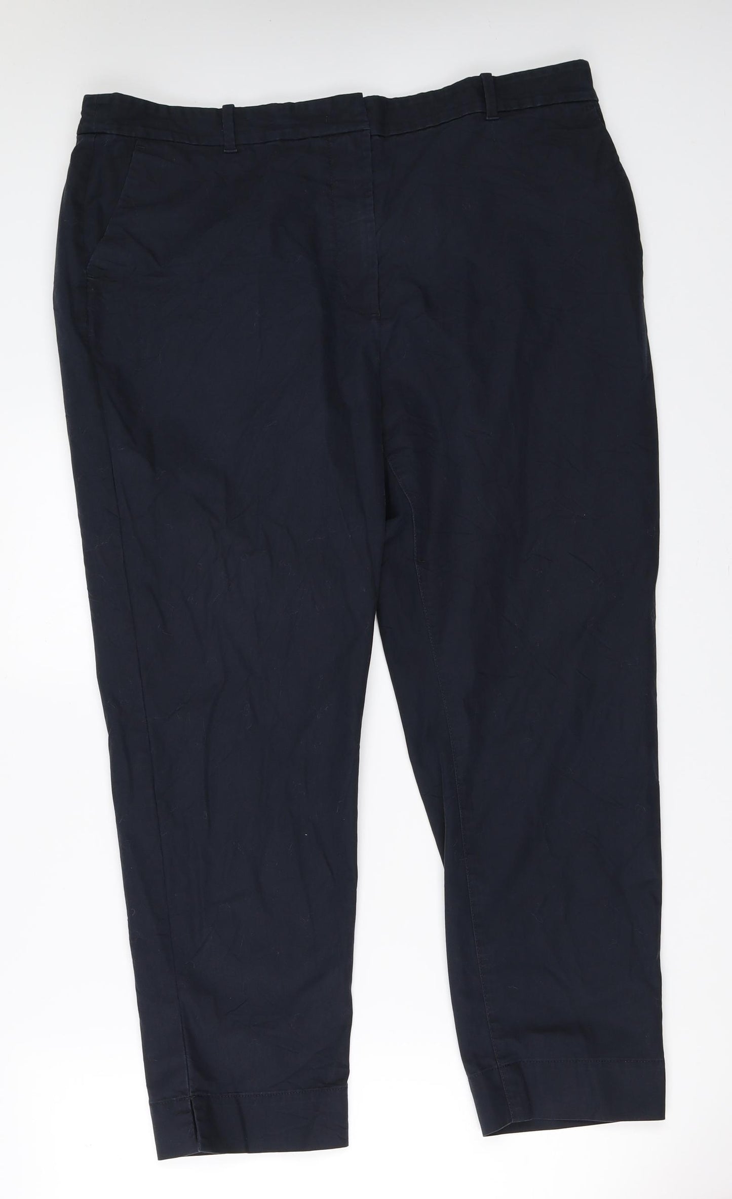 Marks and Spencer Womens Blue   Chino Trousers Size 16 L27 in