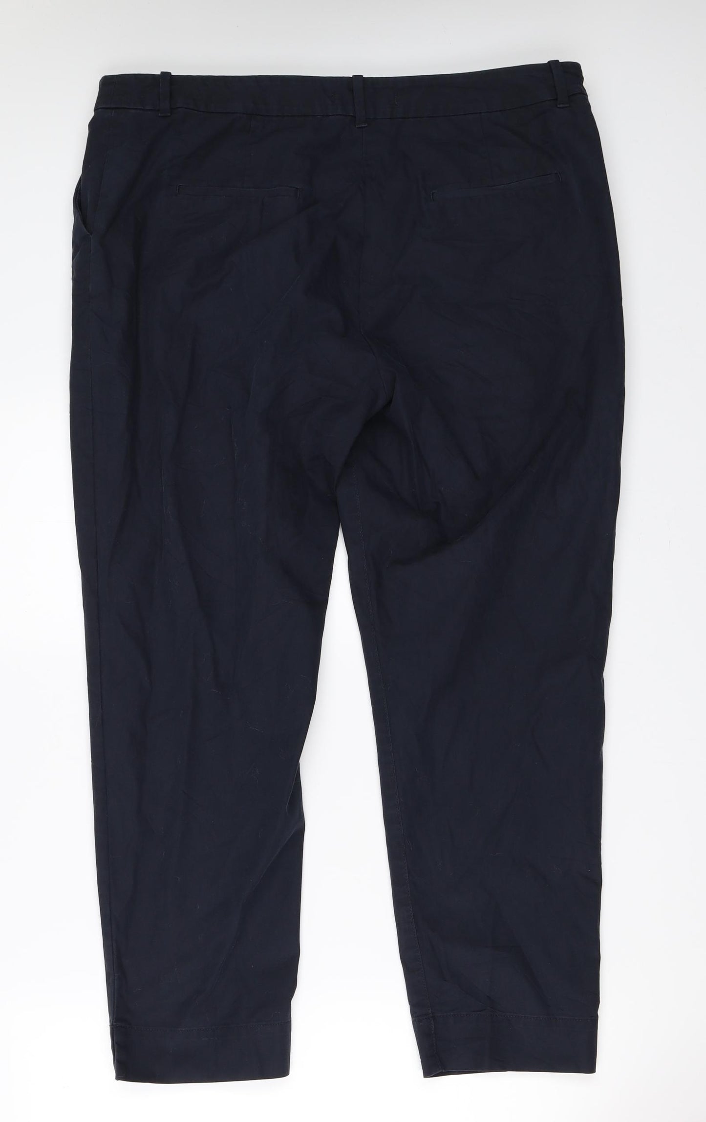 Marks and Spencer Womens Blue   Chino Trousers Size 16 L27 in