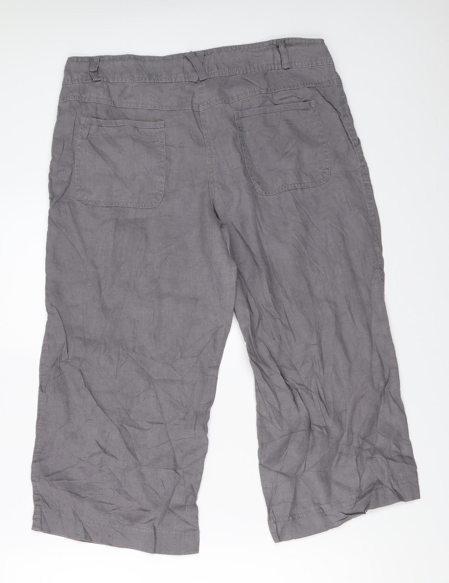 Atmosphere Womens Grey   Cropped Trousers Size 14 L21 in