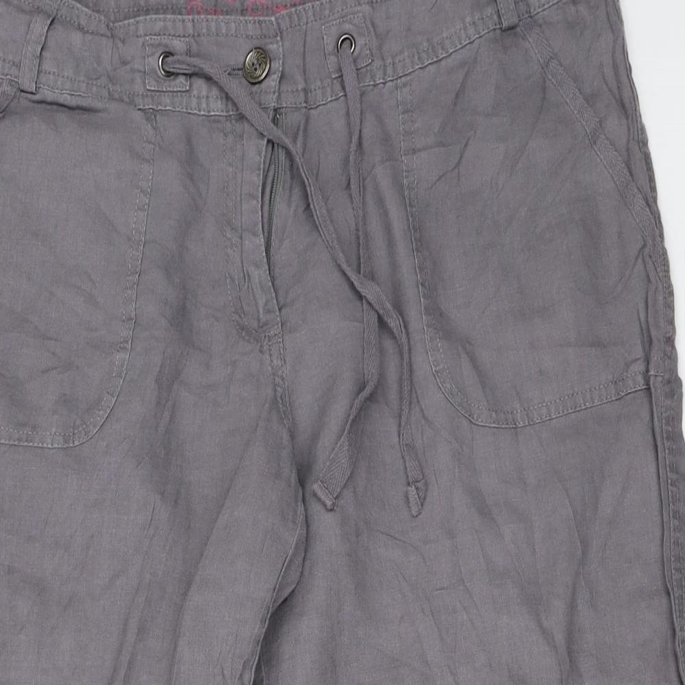 Atmosphere Womens Grey   Cropped Trousers Size 14 L21 in