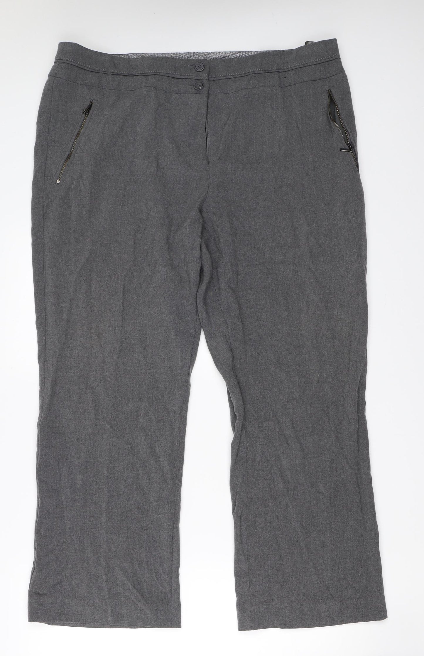 M&Co Womens Grey   Trousers  Size 18 L27 in