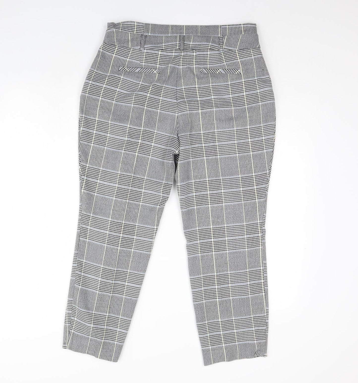 Dorothy Perkins Womens Black Check  Trousers  Size 12 L28 in