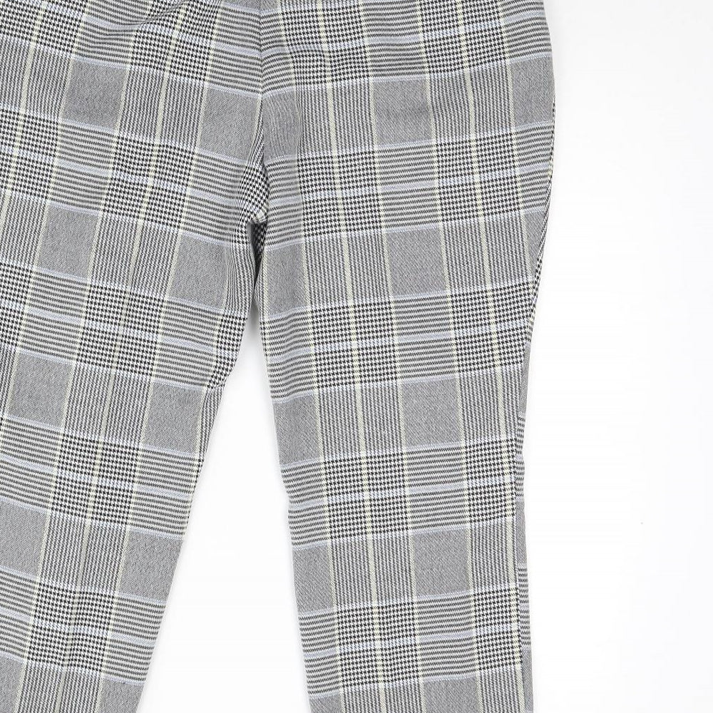 Dorothy Perkins Womens Black Check  Trousers  Size 12 L28 in