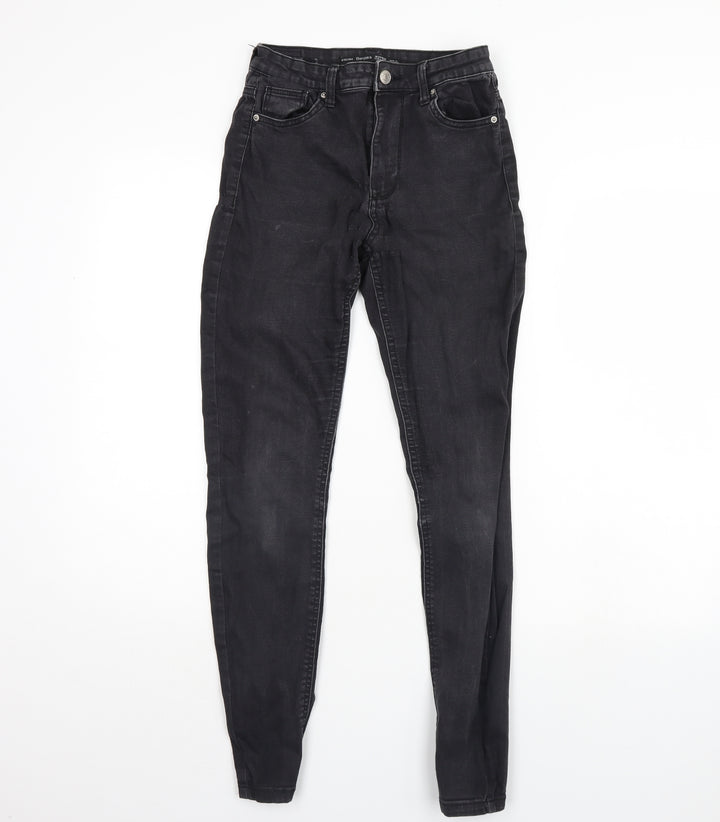 Bershka Womens Black Denim Skinny Jeans Size 6 L29 in