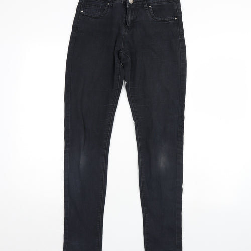 Denim & Co. Womens Black  Denim Skinny Jeans Size 10 L29 in