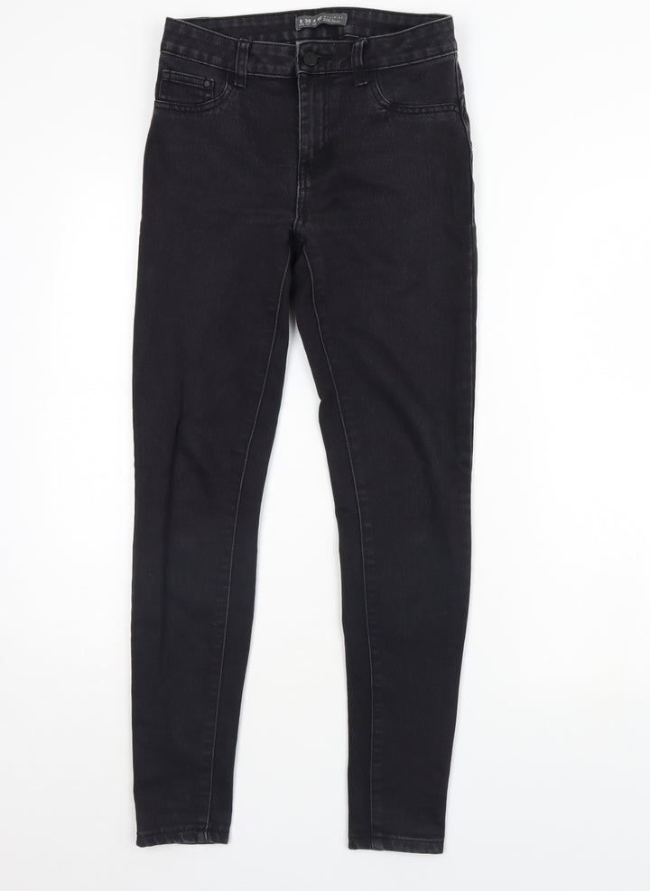 Denim & Co. Womens Black Denim Skinny Jeans Size 8 L28 in