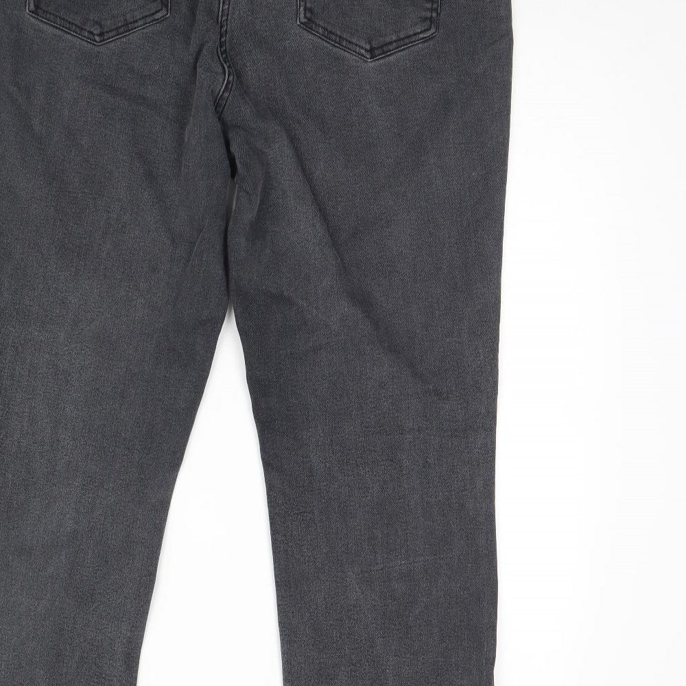 Preworn Womens Grey  Denim Straight Jeans Size 18 L27 in