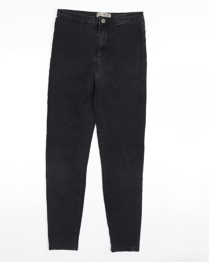 Denim & Co. Womens Black Denim Skinny Jeans Size 10 L28 in