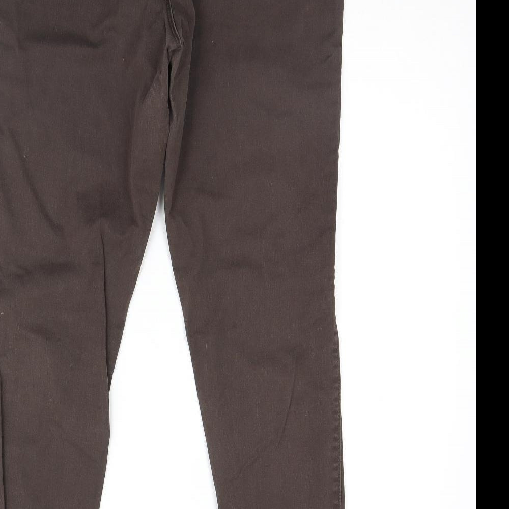 Denim & Co. Womens Brown  Denim Skinny Jeans Size 14 L28 in