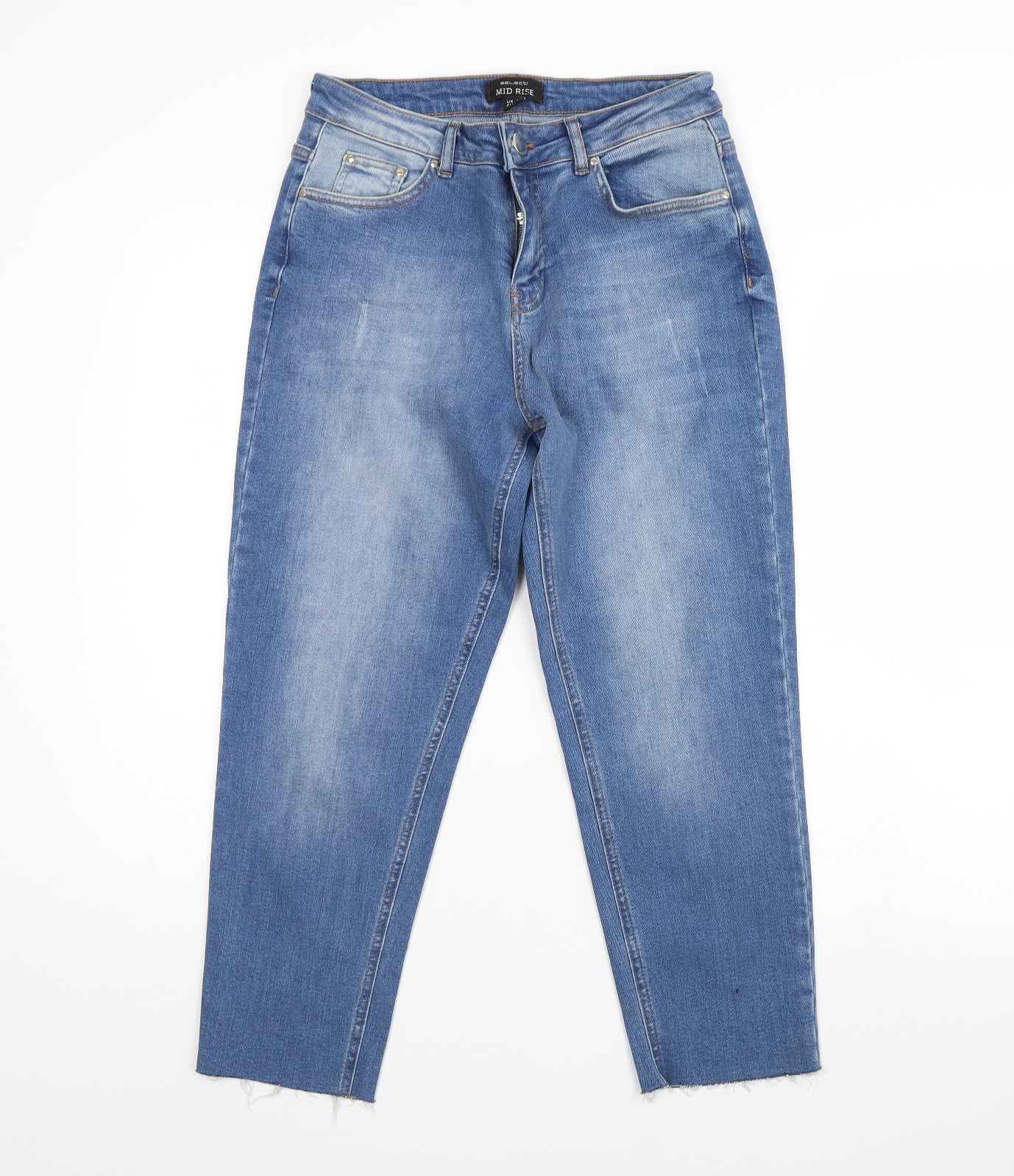 Select Womens Blue  Denim Cropped Jeans Size 10 L25 in