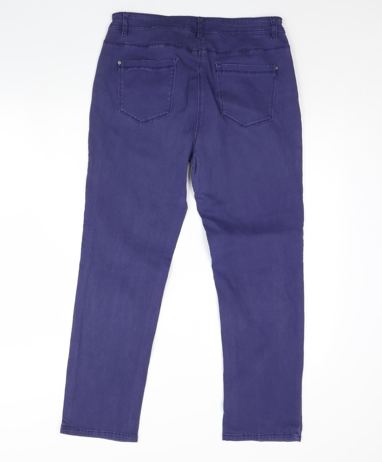 DASH Womens Purple  Denim Straight Jeans Size 14 L28 in