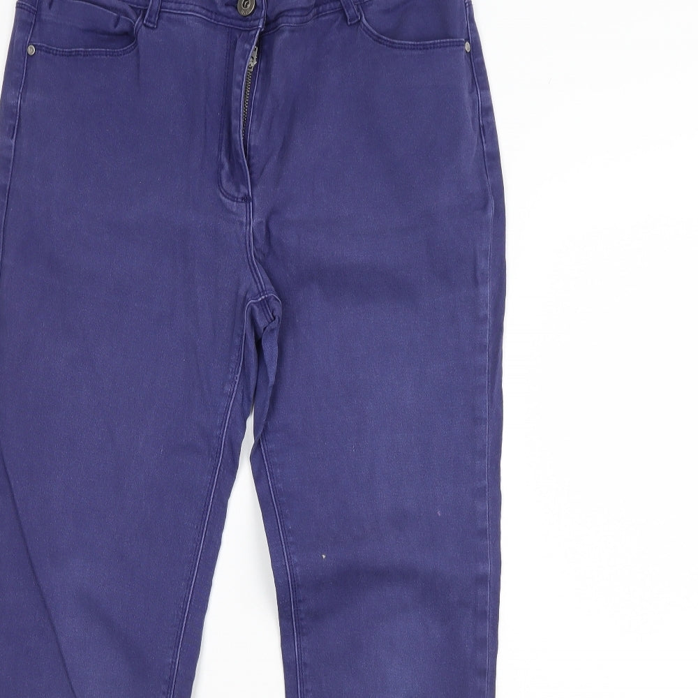DASH Womens Purple  Denim Straight Jeans Size 14 L28 in