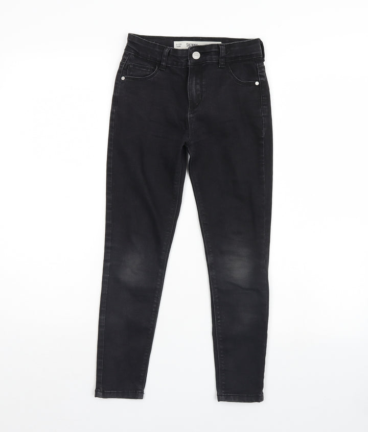 Denim & Co. Girls Black Denim Skinny Jeans Size 8 Years