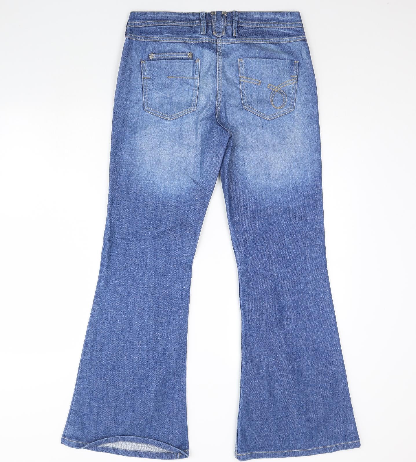 NEXT Womens Blue  Denim Flared Jeans Size 12 L30 in