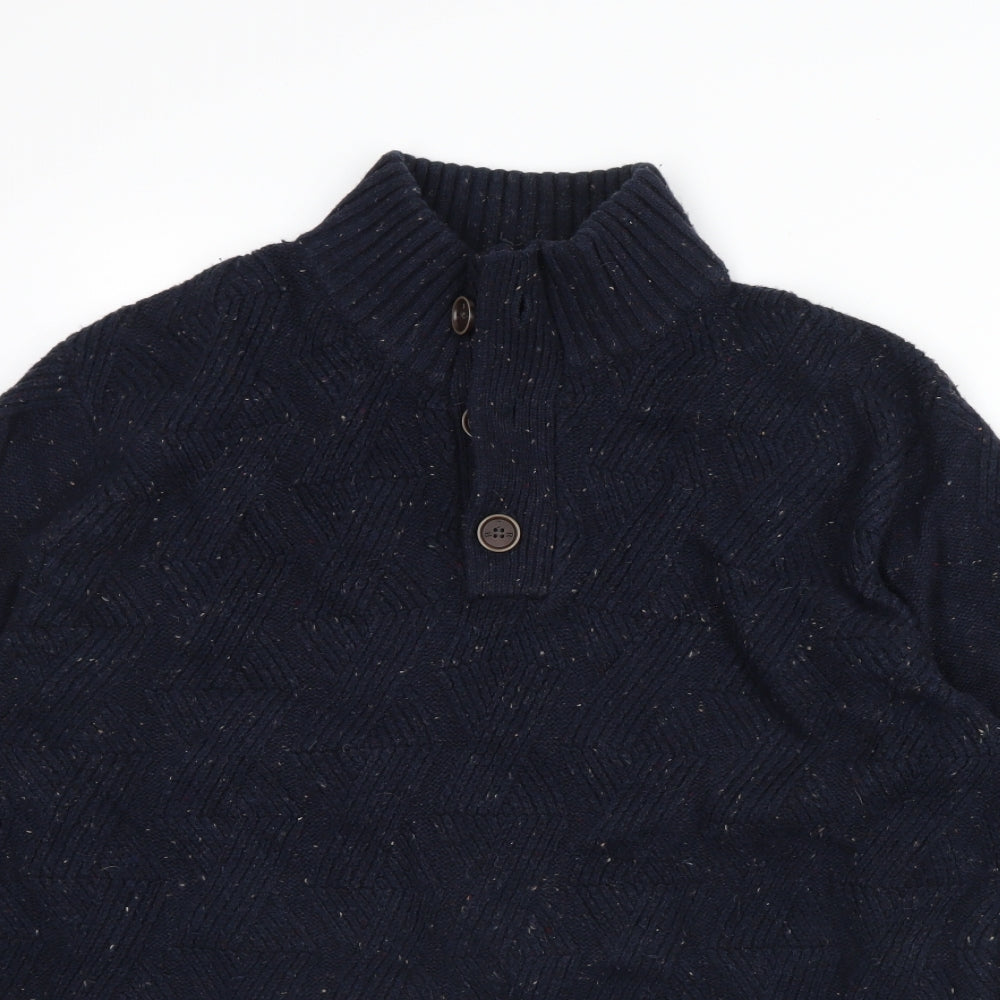 John Rocha Mens Blue   Henley Jumper Size XL
