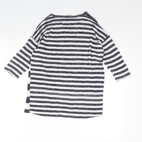 TU Womens White Striped  Pullover Jumper Size 10