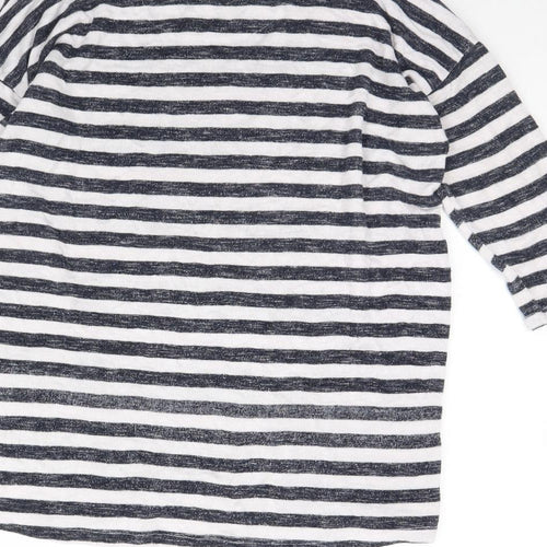 TU Womens White Striped  Pullover Jumper Size 10
