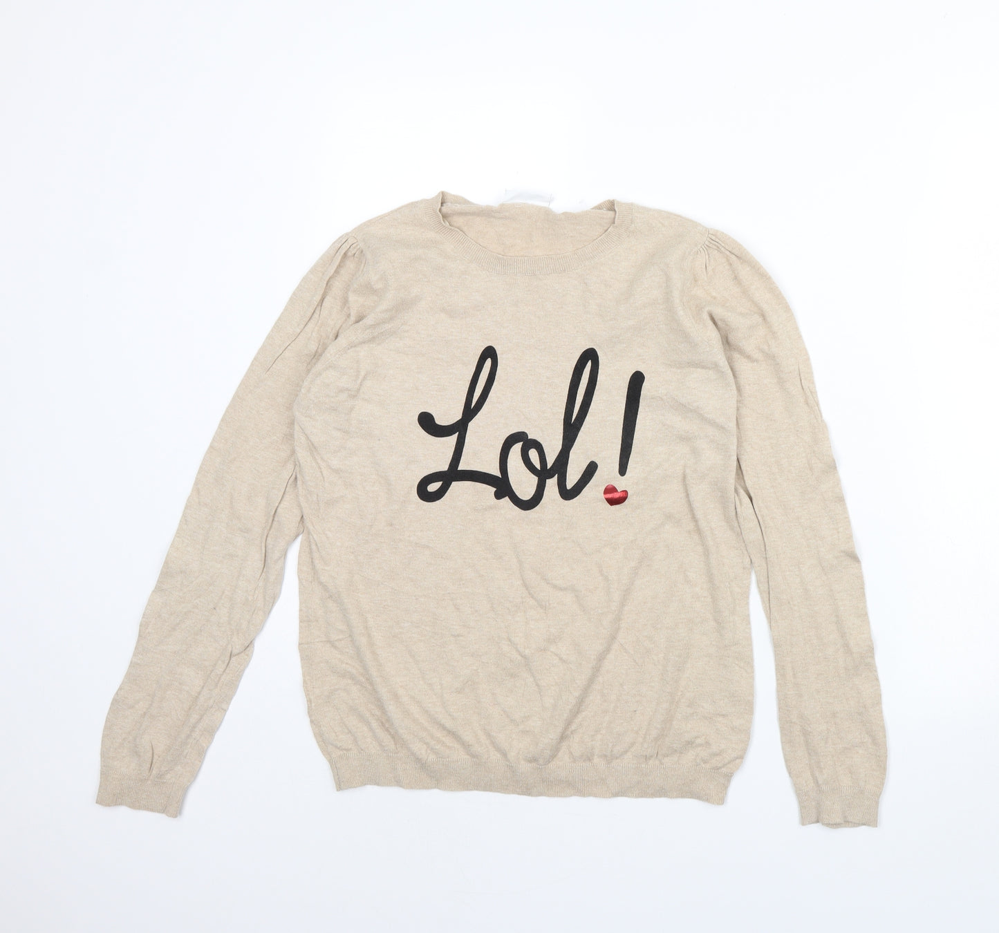 New Look Womens Beige   Pullover Jumper Size 16  - LOL