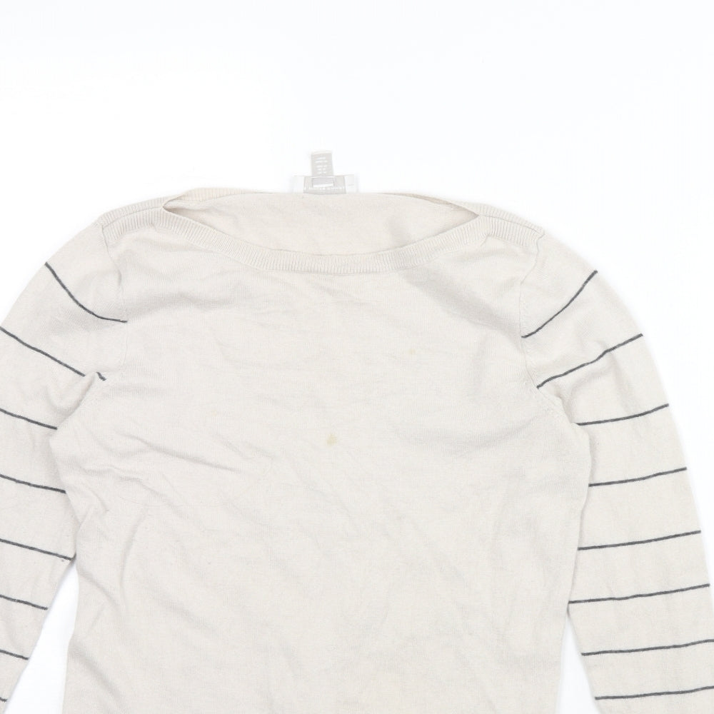 The White Company Womens Beige Striped  Pullover Jumper Size XS