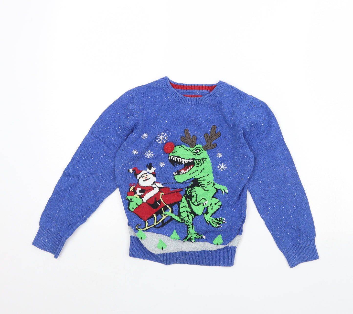 TU Boys Blue   Pullover Jumper Size 6 Years  - Dinosaur
