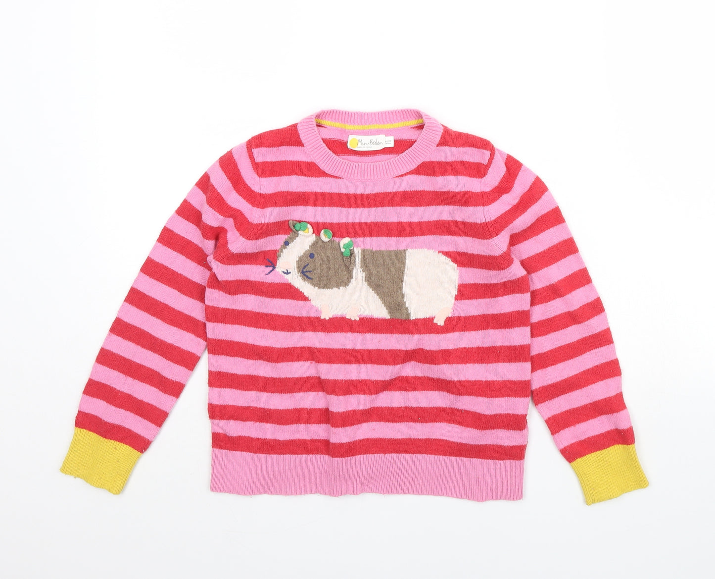 Mini Boden Girls Pink Striped  Pullover Jumper Size 9 Years  - Guinea pig
