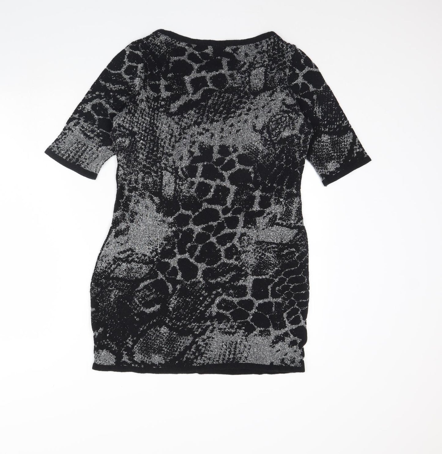 George Womens Black Animal Print Rayon Mini  Size 12