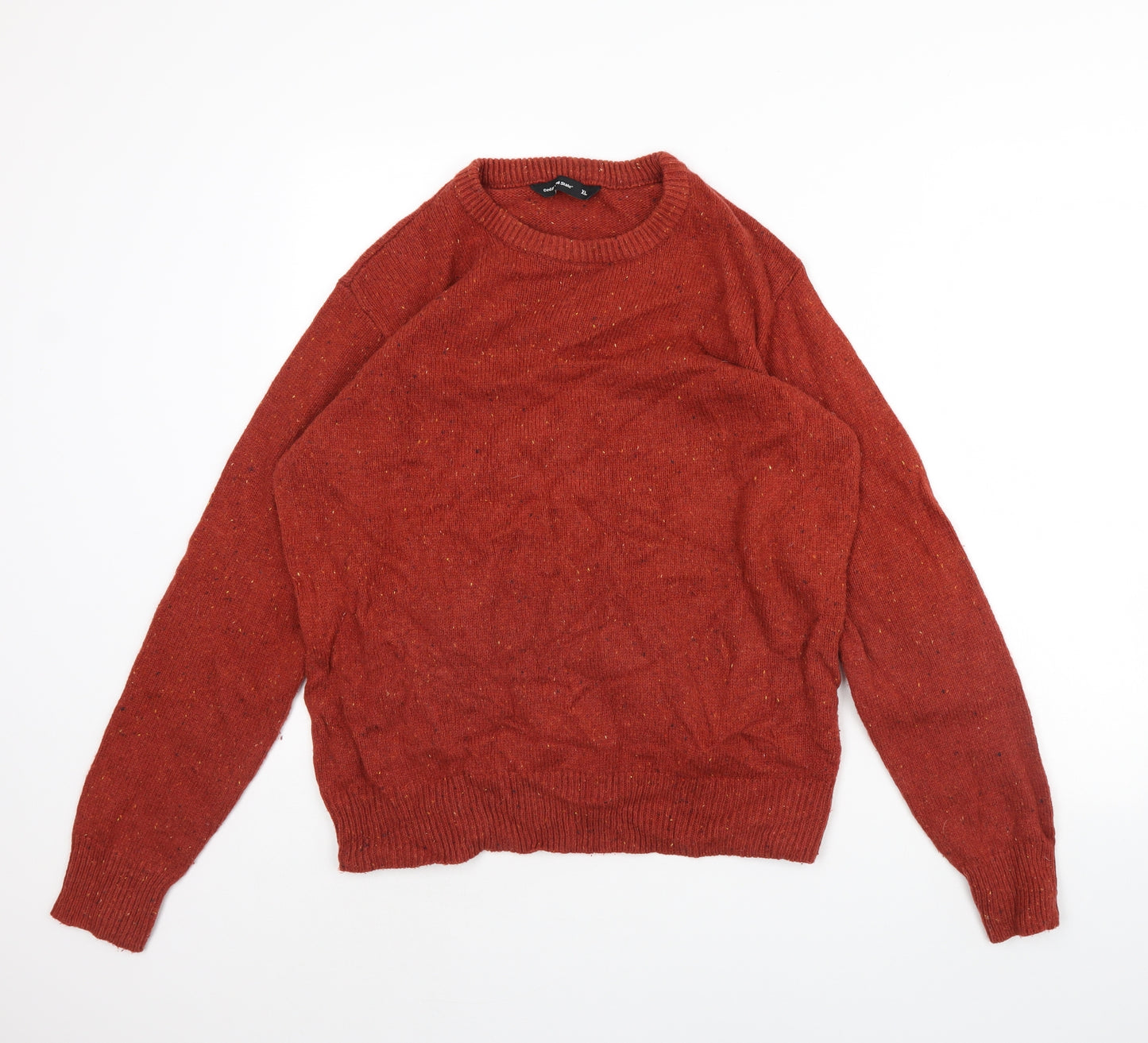 Cedar Wood State Mens Orange   Pullover Jumper Size XL  - Elbow pads