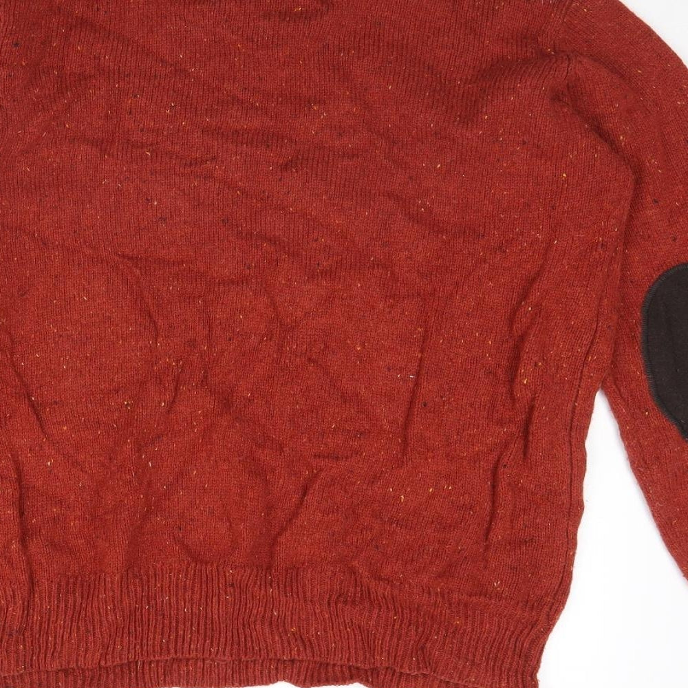 Cedar Wood State Mens Orange   Pullover Jumper Size XL  - Elbow pads